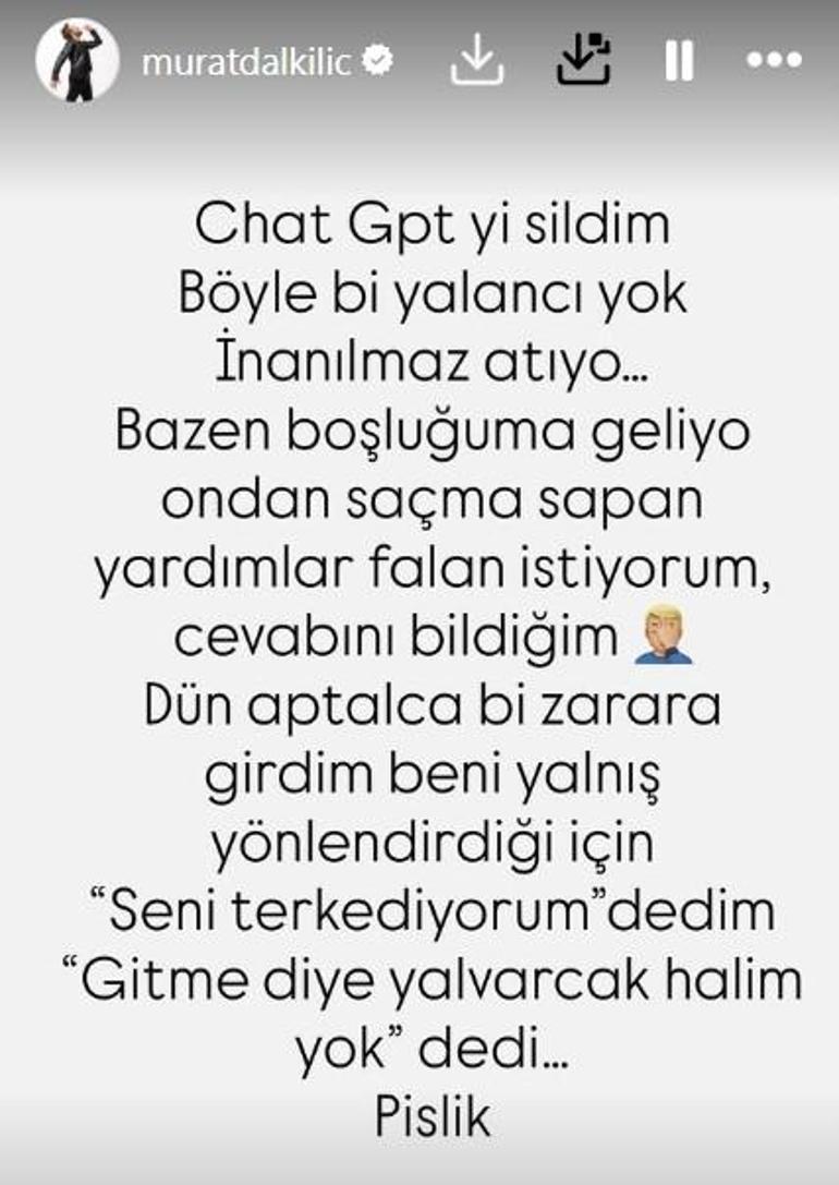 Murat Dalkılıçın yapay zeka ile imtihanı Aptalca bir zarara girdim