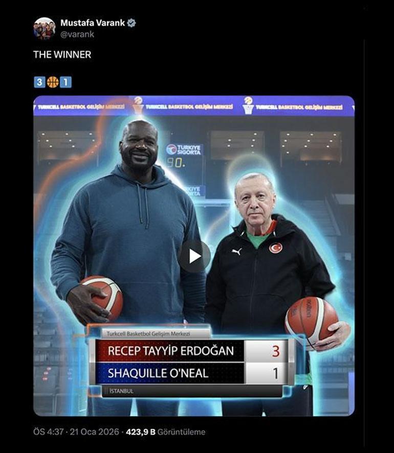 Cumhurbaşkanı Erdoğan, Shaquille O’nealı serbest atışta geçti