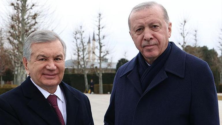 Cumhurbaşkanı Erdoğan, Özbekistan Cumhurbaşkanı Mirziyoyev ile bir araya geldi