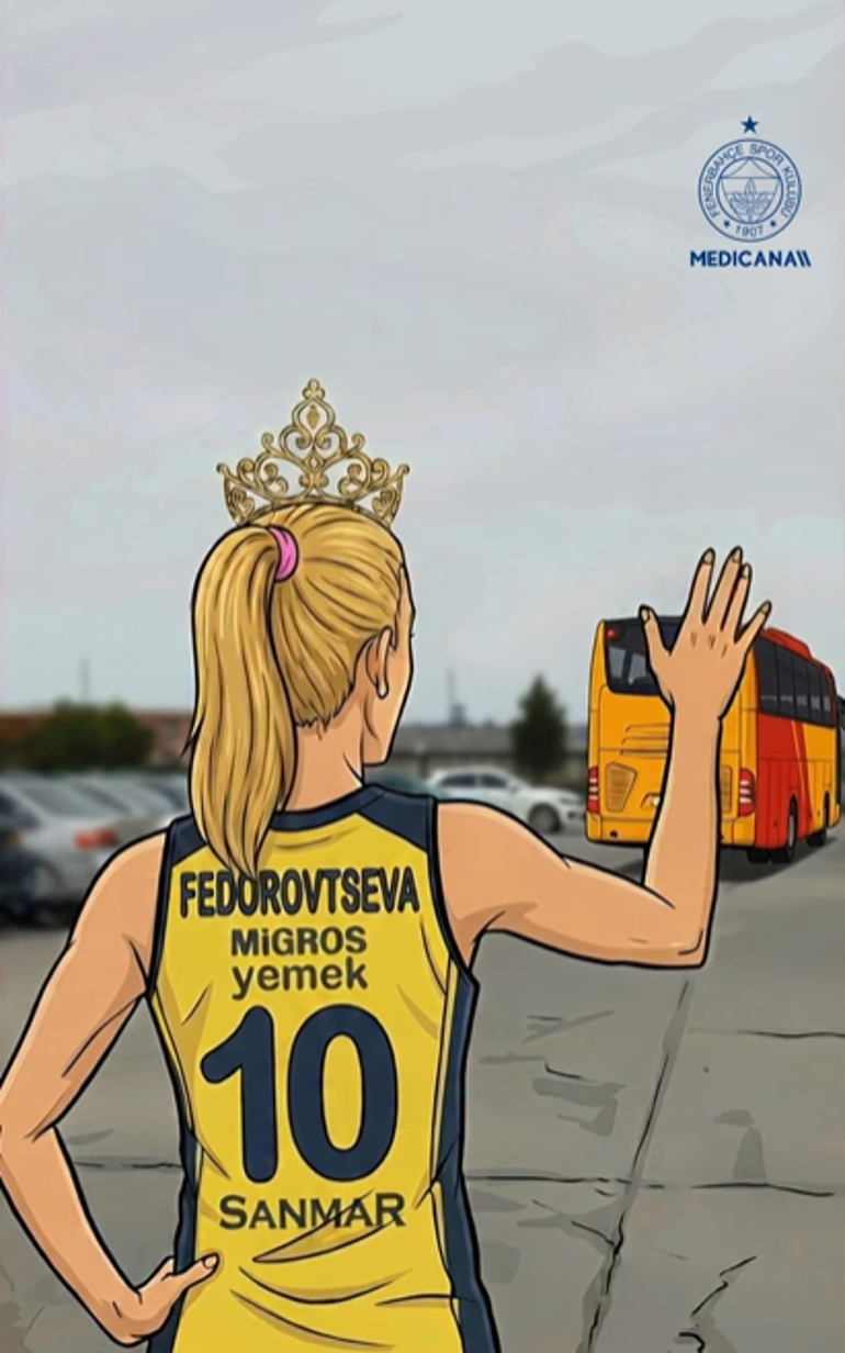 Fenerbahçeden Galatasaray galibiyeti sonrası Arina Fedorovtseva ve penguenli gönderme: Kimse görmeden