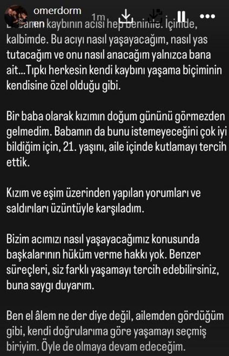 Haldun Dormenin torunu Alya yeni yaşını kutladı Ömer Dormen tepkilere sessiz kalamadı