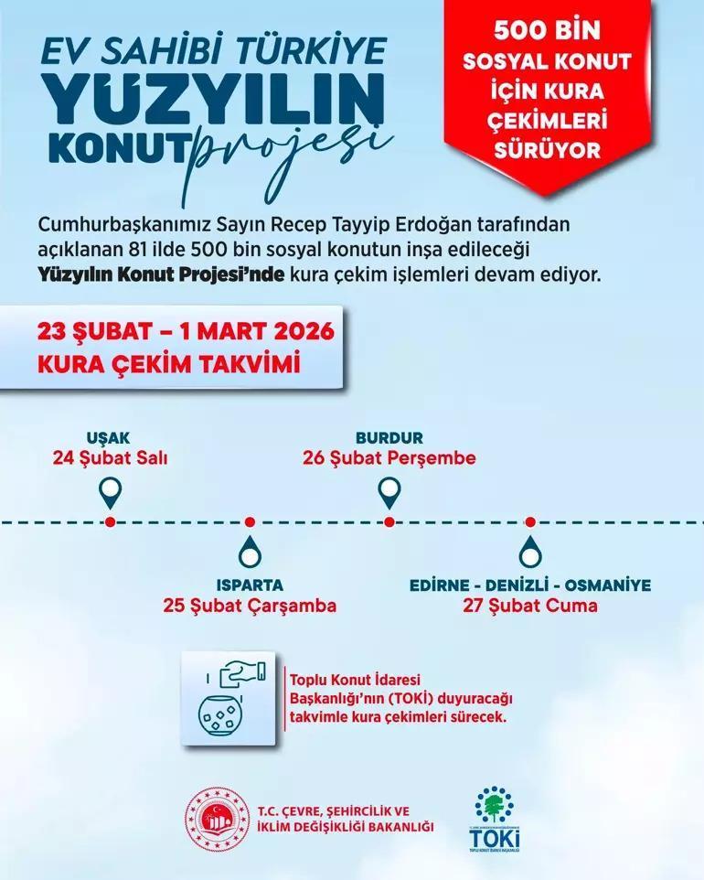GÜNCEL TOKİ KURA TAKVİMİ : 23-28 Şubat TOKİ 500 bin sosyal konut kura çekiliş tarihleri hangi illerde yapılacak İstanbul, Ankara, İzmir TOKİ kura çekilişi ne zaman