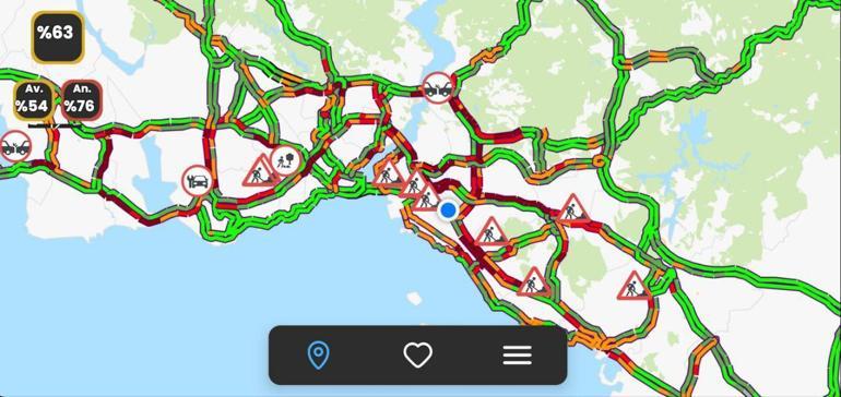 İstanbul’da sabah trafiği Anadolu Yakası’nda yoğunluk yüzde 76’ye çıktı