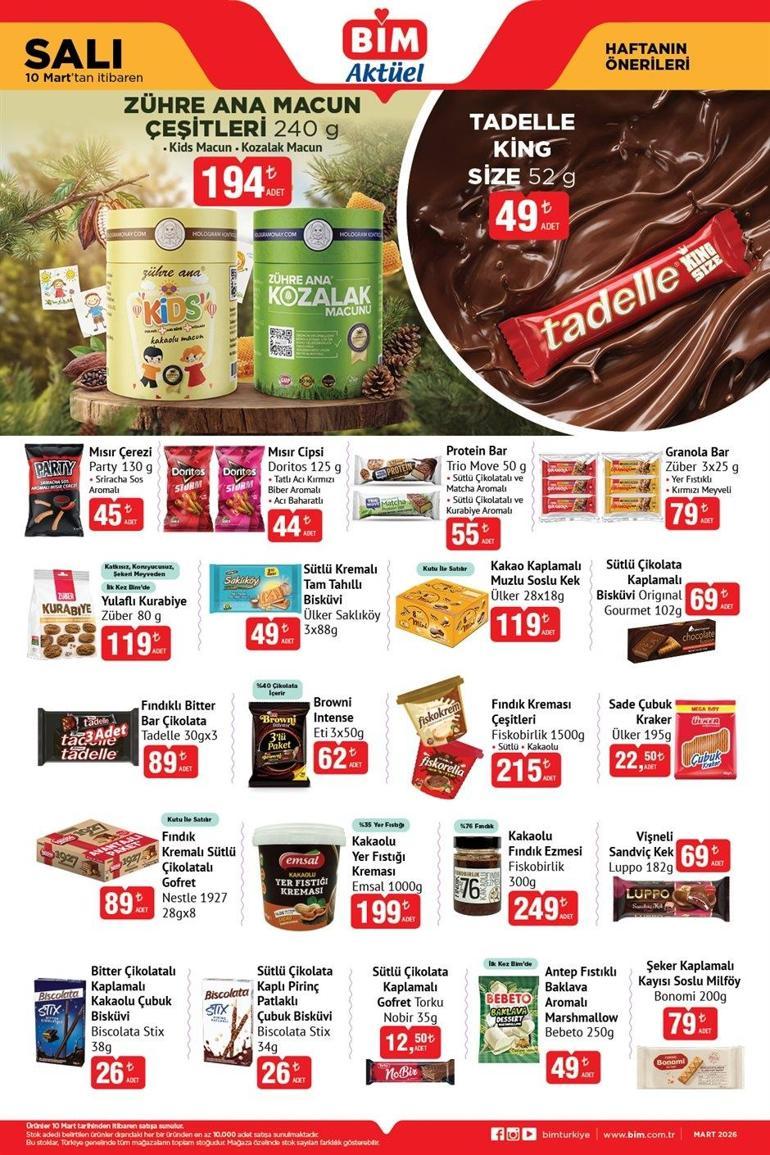 HAFTANIN SON BİM KATALOĞU SATIŞTA BİM 6 Mart Cuma aktüel kataloğunda hangi ürünler satışa sunuldu Wag Maşası, Smart Tartı, Kaş Düzeltici, 3lü Cam Kase, 6+1 Pasta Servis Seti, 2li Kahve Fincan Takımı...