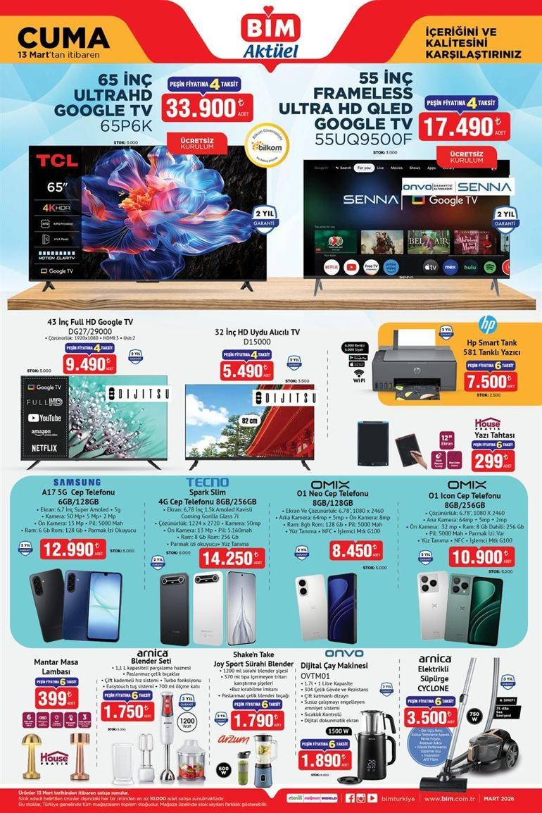 BİM AKTÜEL 10 MART 2026 KATALOĞU RAFLARDA | 11-13 Mart 2026 BİM aktüel ürünler indirimli fiyatları: Blender, Yüz bakım toniği, Kurutma makinesi...