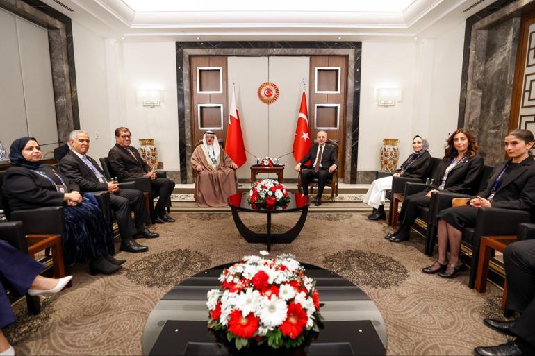 TBMM Başkanı Kurtulmuş, Bahreyn Temsilciler Meclisi Başkanı Al Musalam ile g&ouml;r&uuml;şt&uuml;