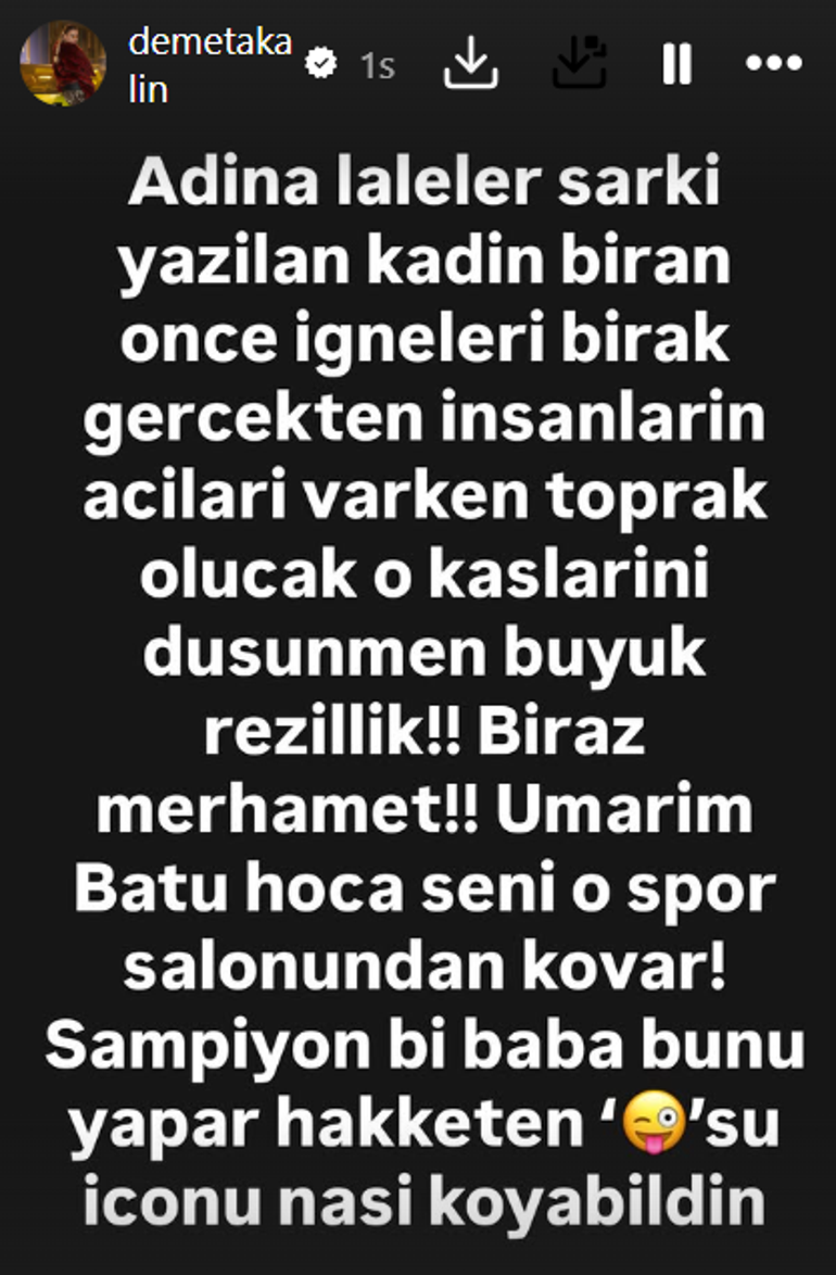 Demet Akalın’dan Biricik Sudene sert tepki Toprak olacak o kaslarını düşünmen büyük rezillik