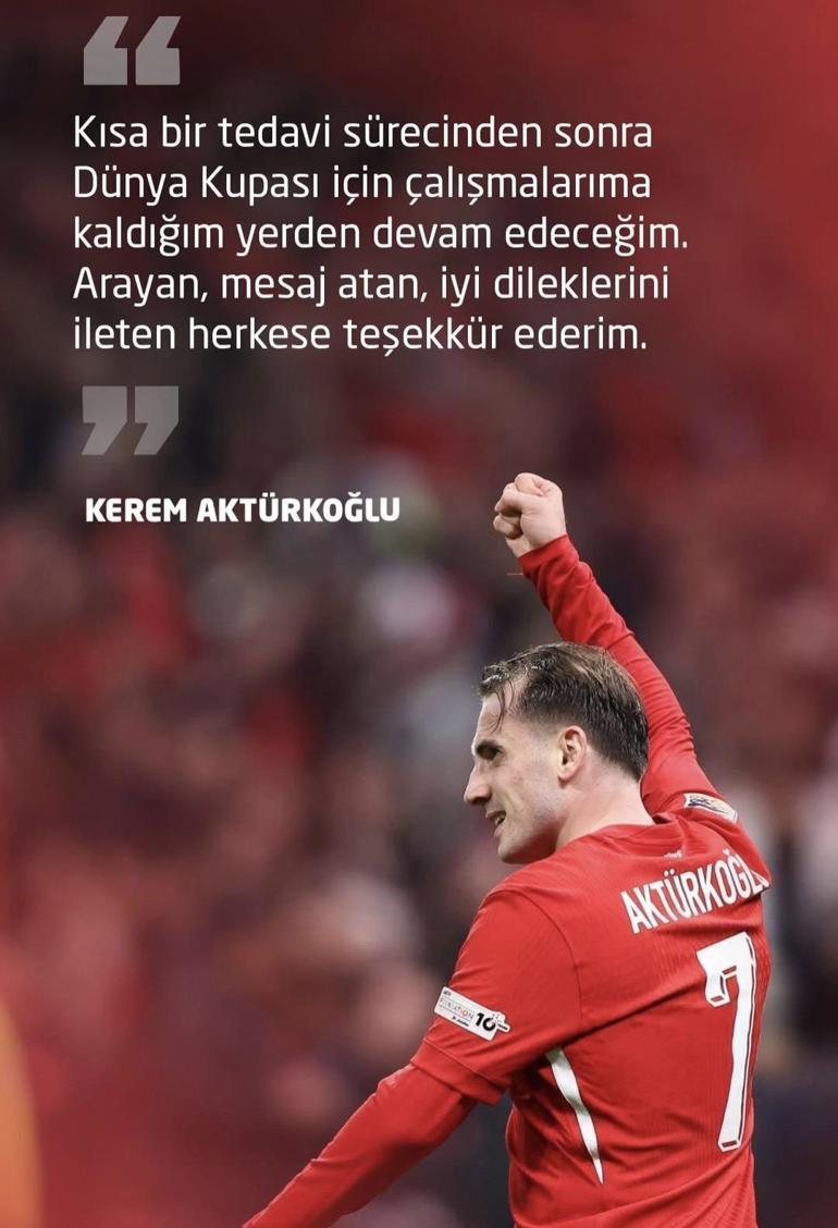 A Milli Takımda sakatlanan Kerem Aktürkoğlundan Dünya Kupası açıklaması
