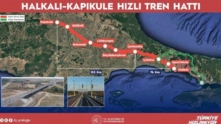 Halkalı-Kapıkule arasında tarihi adım 4 saatlik yolculuk 1,5 saate düşüyor