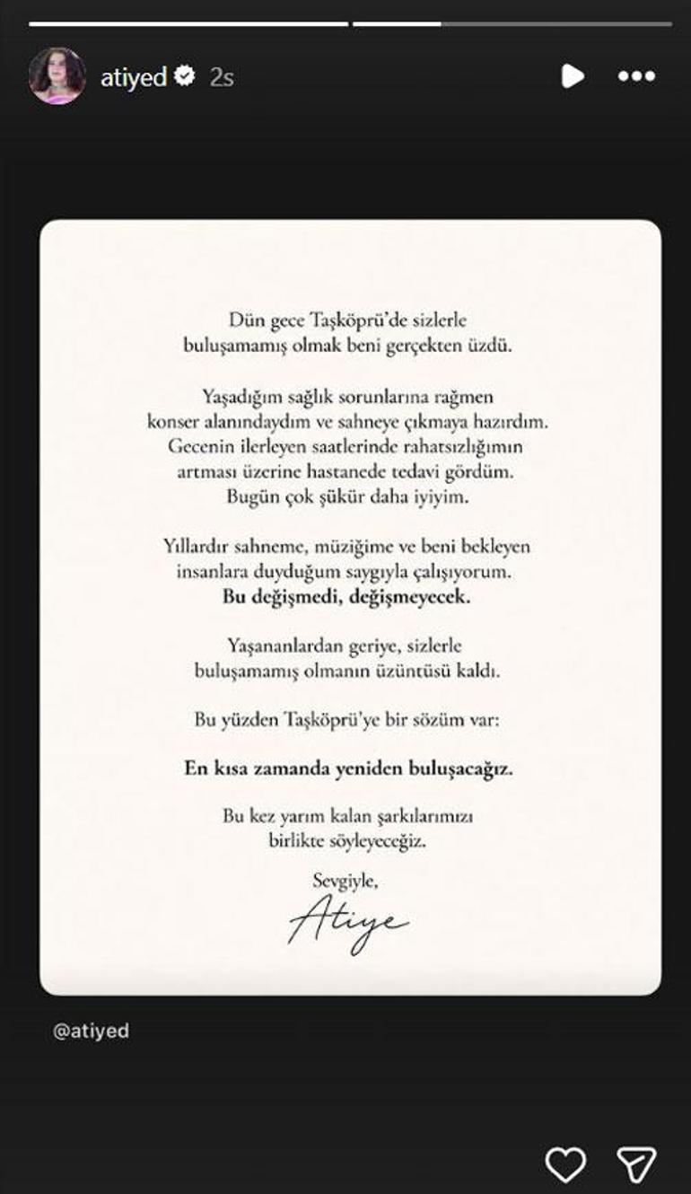 Konserine saatler kala fenalaştı 7,5 aylık hamile Atiye hastaneye kaldırıldı