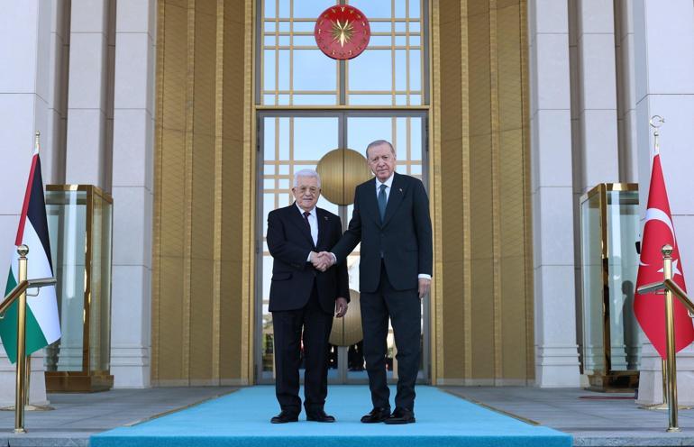 Mahmud Abbas Ankarada Cumhurbaşkanı Erdoğandan resmi karşılama
