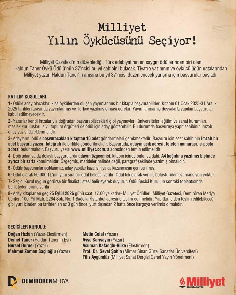 Milliyet yılın öykücüsünü seçiyor