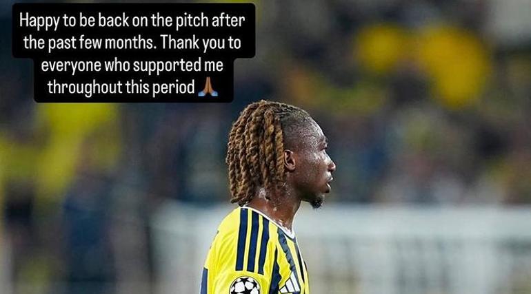 Fenerbahçede sahalara dönen Dorgeles Neneden teşekkür mesajı