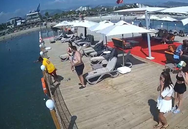 Alanyada kahreden görüntü Sığ suya balıklama atlayan tatilci öldü