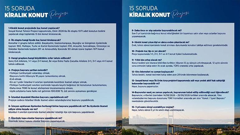 İstanbul’da kiralık TOKİ evleri için başvurular yarın başlıyor Bakan Kurum’dan örnek daire paylaşımı