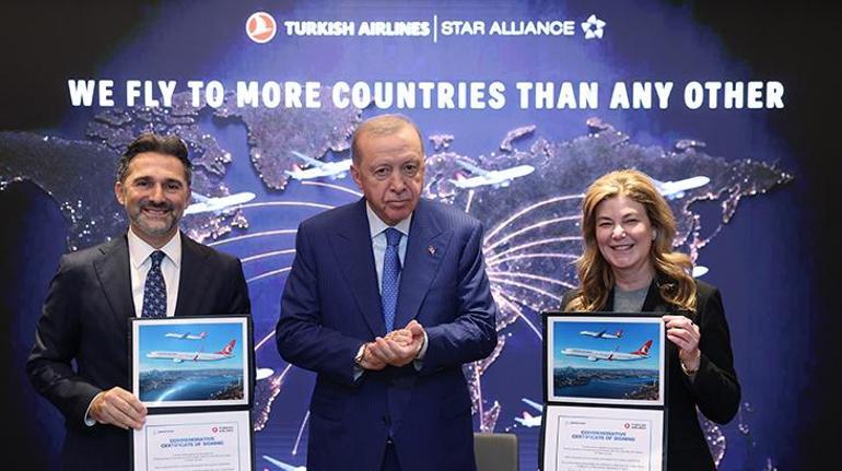 THY ve Boeing arasında dev anlaşma İmzalar ABDde Erdoğanın huzurunda atıldı