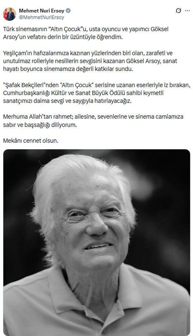 Yeşilçam’ın usta ismi Göksel Arsoy hayatını kaybetti
