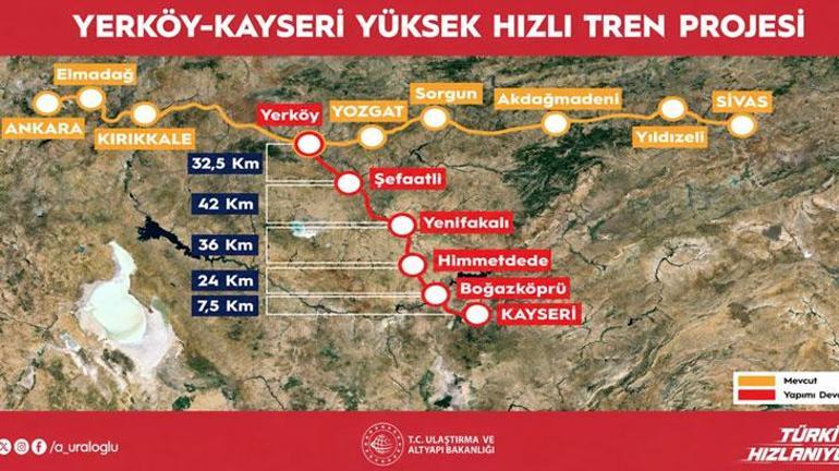 Bakan Uraloğlu duyurdu: Hızlı tren müjdesi Ankara-Kayseri arası kısalıyor
