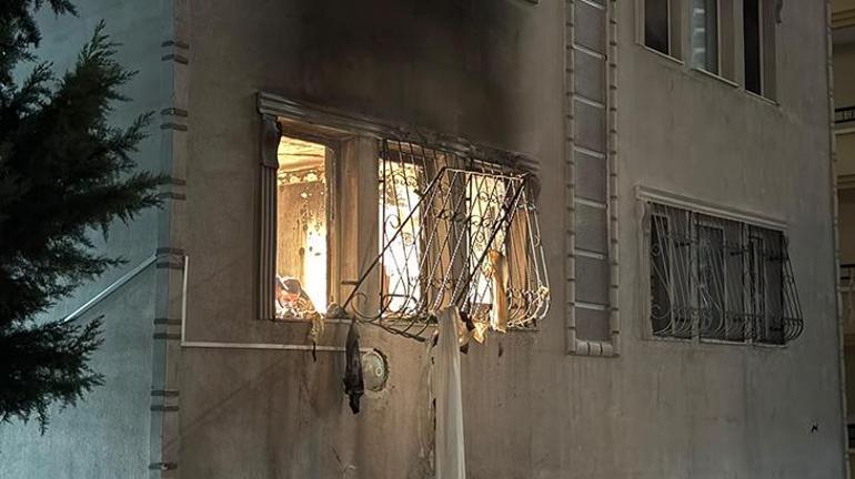 Ankara Çankayada korkutan doğalgaz patlaması Ev bir anda alevlere teslim oldu