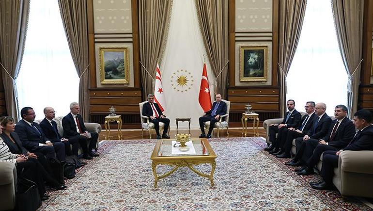 Cumhurbaşkanı Erdoğan, Kuzey Kıbrıs Türk Cumhuriyeti Cumhurbaşkanı Tufan Erhürman ile görüştü