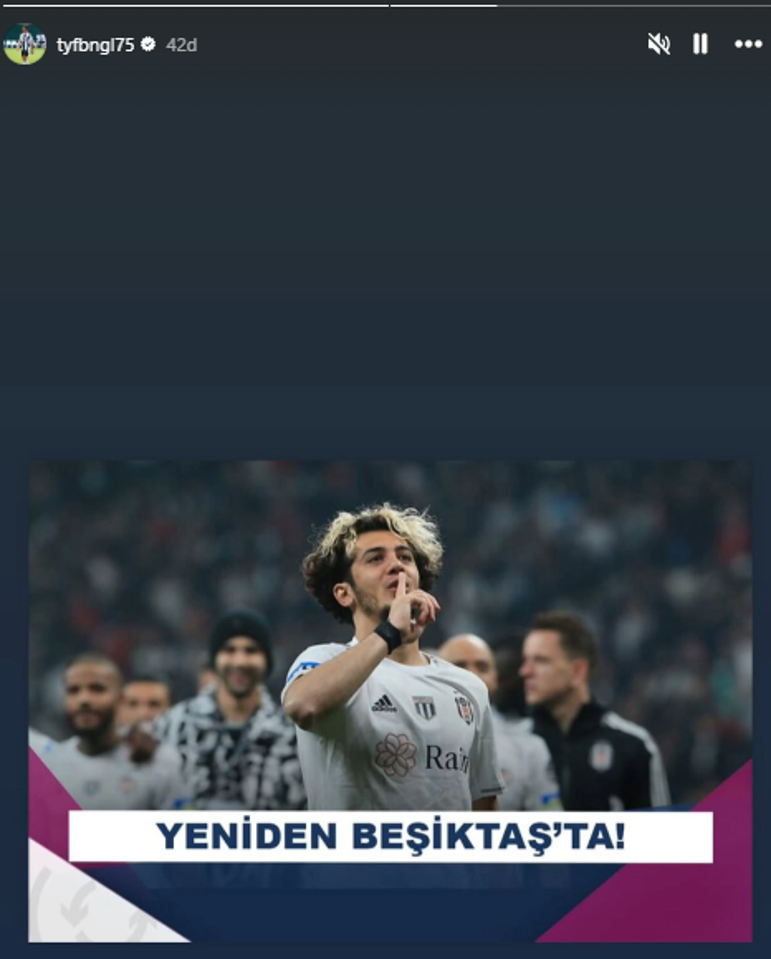 Tayfur Bingöl Beşiktaşa geri döndü Paylaşımdan alıntı yaparak duyurdu