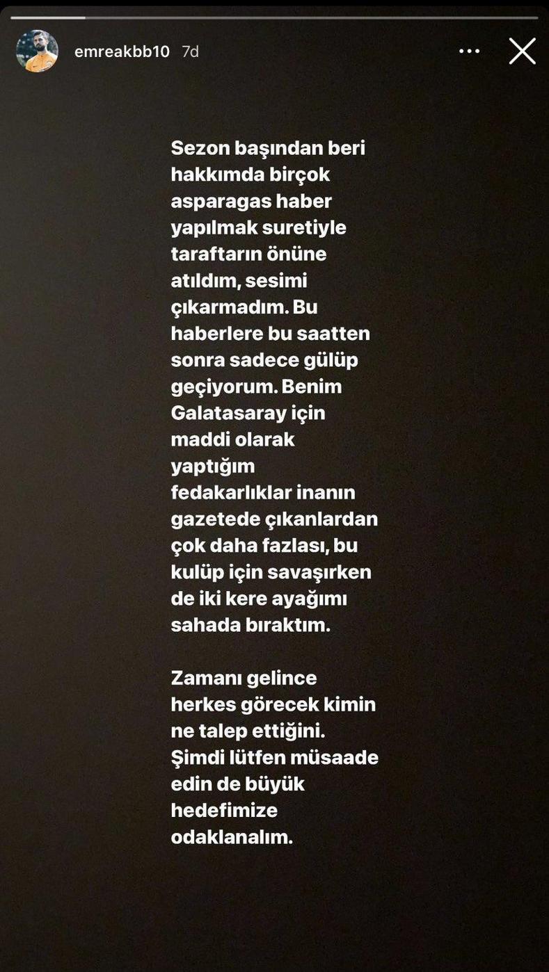 Son dakika - Emre Akbabadan sözleşme açıklaması