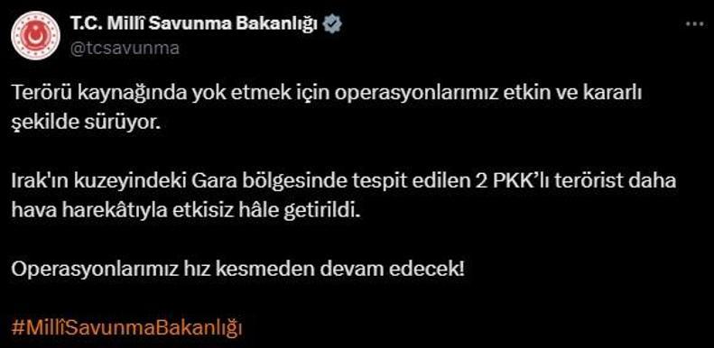 Terör örgütüne peş peşe darbeler Etkisiz hale getirilen PKKlı sayısı 6ya yükseldi.