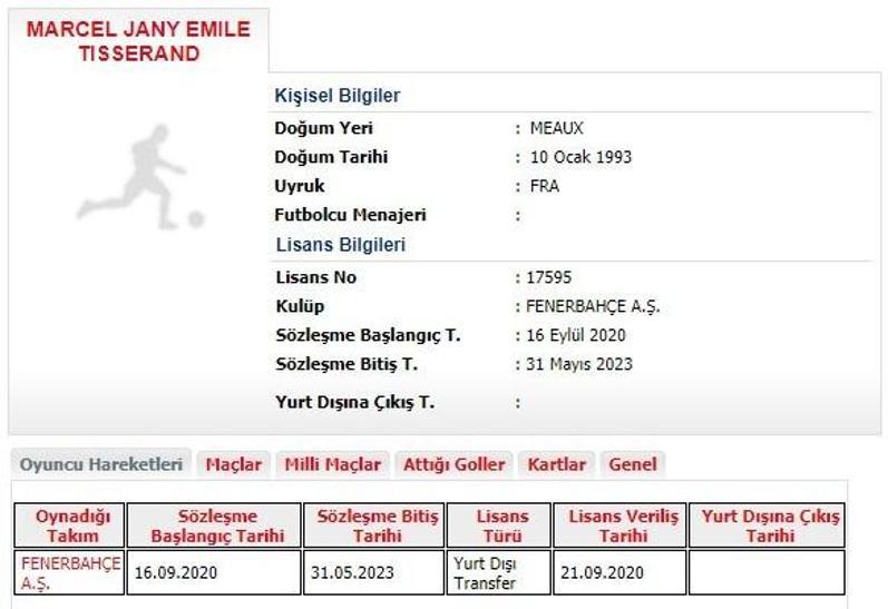 Son dakika | Fenerbahçe, Tisserandın lisansını çıkardı