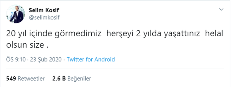 Fenerbahçeli eski yönetici Selim Kosiften tepki: Her şeyi 2 yılda yaşattınız helal olsun size