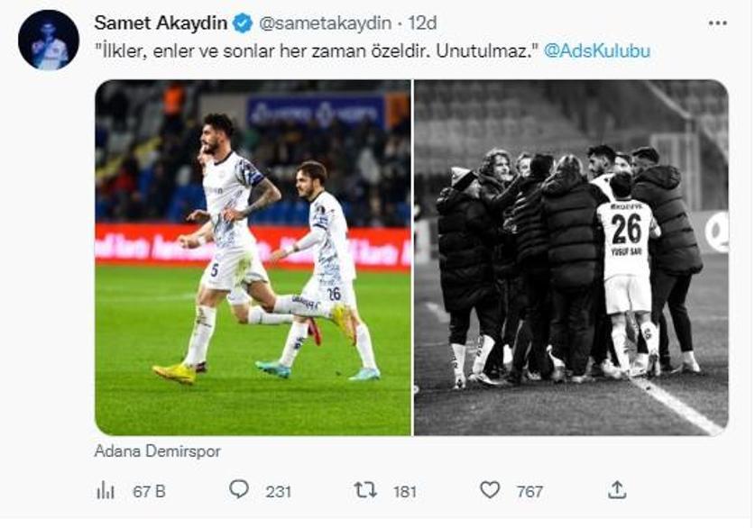 Samet Akaydın transfer ateşini yaktı Sosyal medyadan paylaştı
