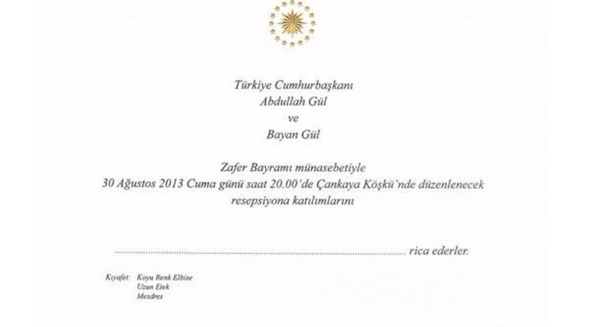 30 Ağustos resepsiyonu ilk kez Köşkte verilecek