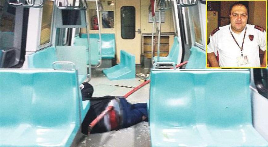 Metroda beline demir saplandı