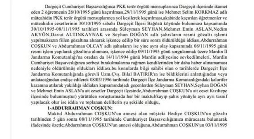 DARGEÇİT İDDİANAMESİ KABUL EDİLDİ