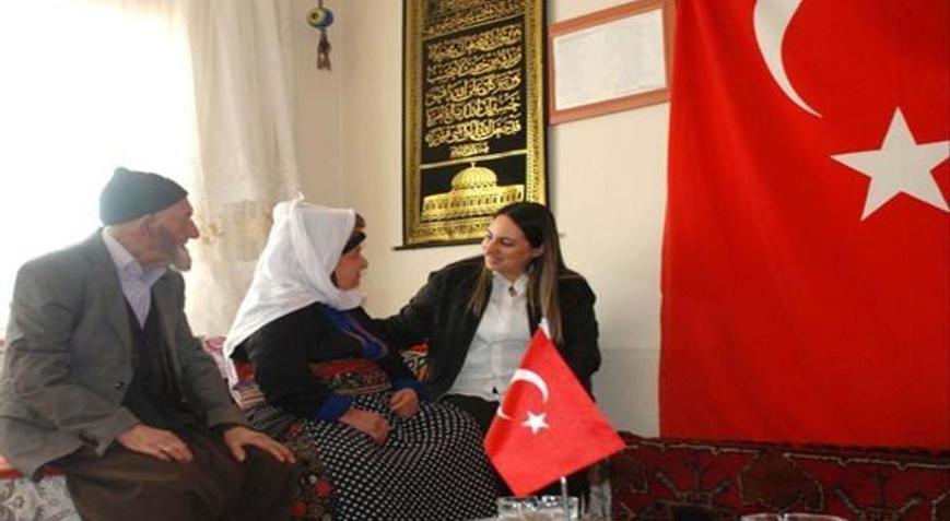 Yeşim Pekmezden Çelikhandaki şehit ailelerine ziyaret