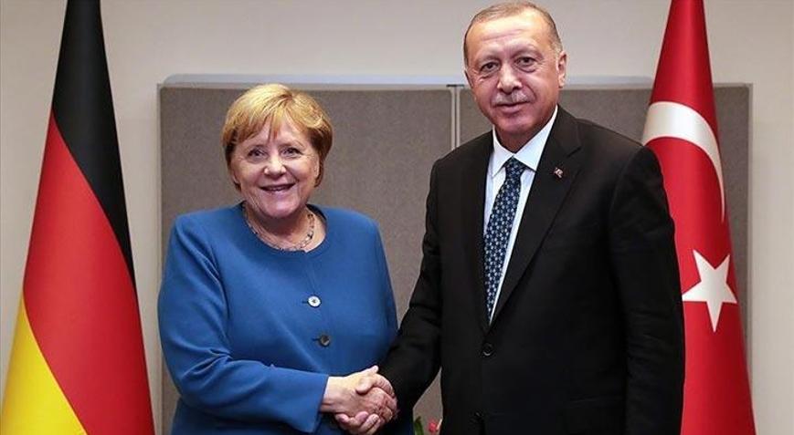 Son dakika haberi... Cumhurbaşkanı Erdoğan, Merkel ile görüştü