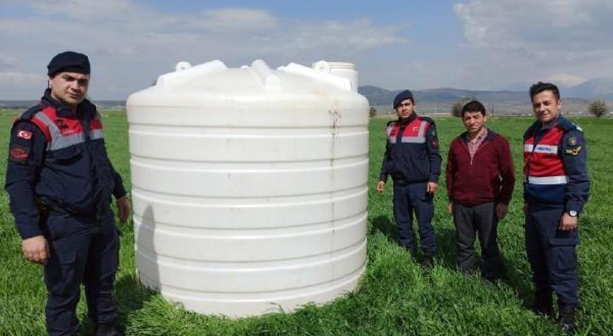 Çalınan su tankı bulundu