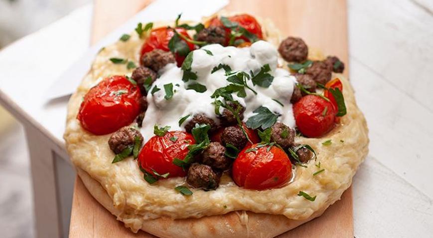 Patlıcan beğendili ve pideli mini köfte tarifi