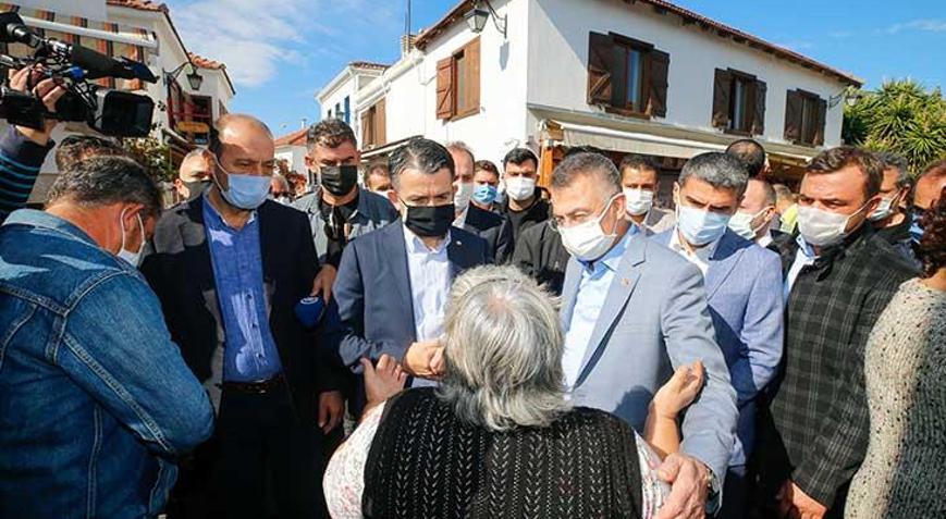 Cumhurbaşkanı Yardımcısı Fuat Oktay, Seferihisarda açıklamalarda bulundu