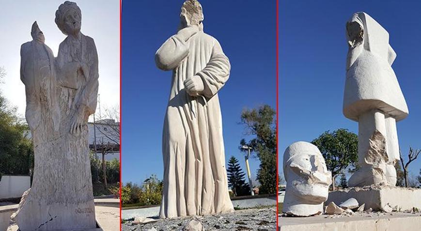 Antalyada heykel terörü Bu kez kafaları ve parmakları kırıldı