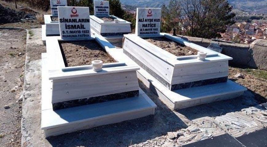 Emet’te 17 şehit mezarlı yenilendi