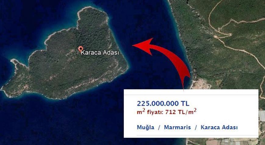 Karaca Adası 225 milyon TLye alıcısını bekliyor