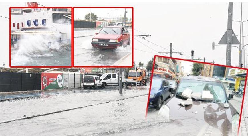 Egeyi şiddetli lodos vurdu Fırtına uçurdu...