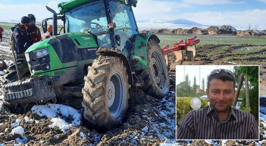 3 gündür kayıp olan çiftçinin traktörü, çamura saplanmış olarak bulundu