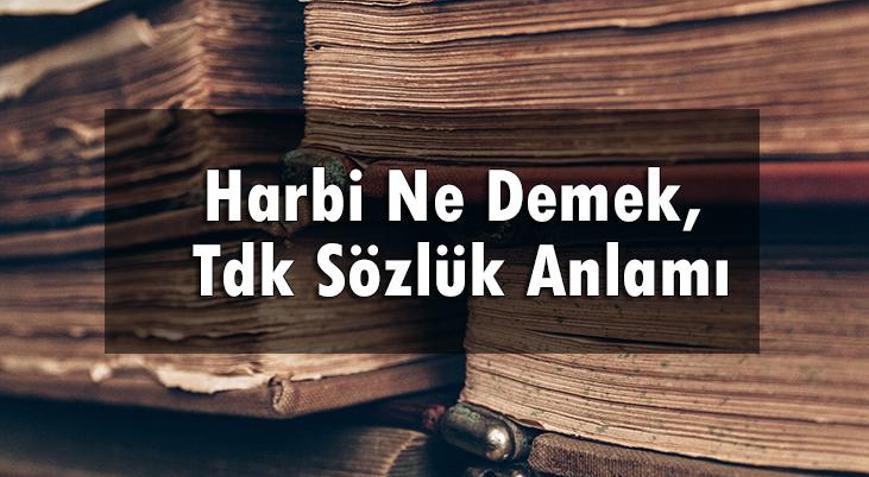 Harbi Ne Demek, Tdk Sözlük Anlamı Nedir? Harbiden Ne Demek?
