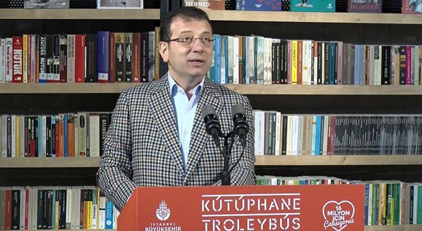 İmamoğlu, Kütüphane Troleybüsün açılışını yaptı