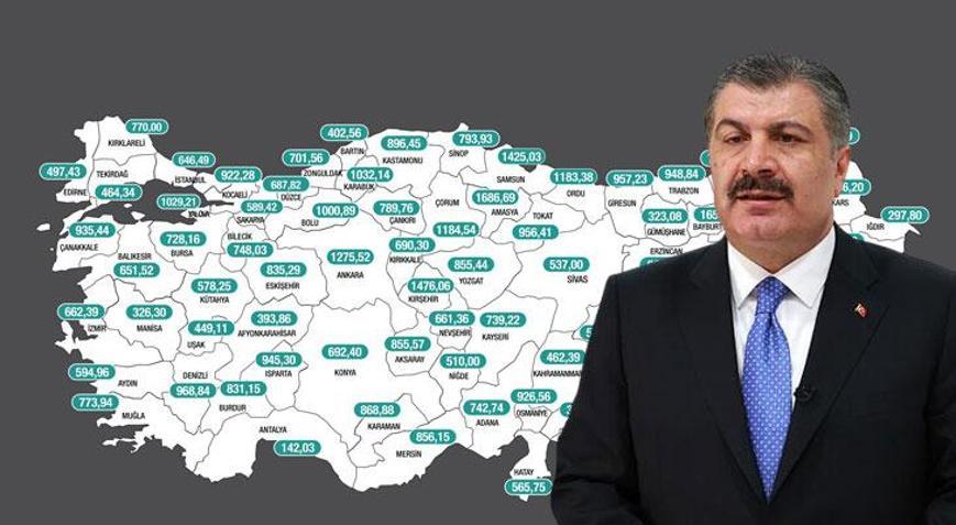 Son dakika Haftalık koronavirüs vaka haritası açıklandı