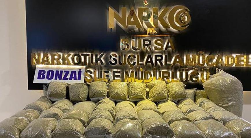 Bursa merkezli 7 ilde narkotik operasyonu: 56 gözaltı