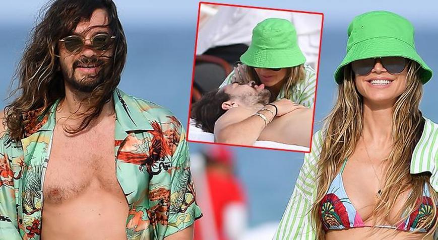 Heidi Klum 17 yaş küçük eşiyle plajda romantik anlar yaşadı