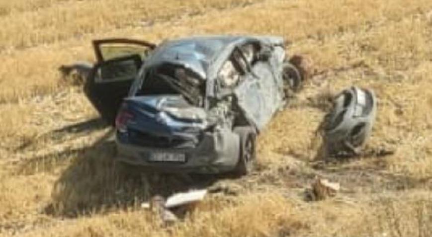 Şarampole devrilen otomobil sürücü yaralandı