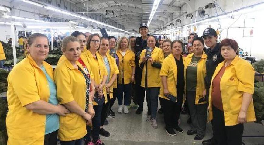 Edirne’de fabrikada çalışan kadınlar, KADES hakkında bilgilendirildi